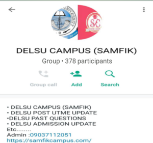 DELSU whatsapp group link for aspirants 2023/2024